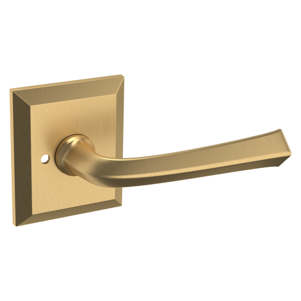 Baldwin 5141 Traditional Straight Lever Set with R033 Rose Vintage Brass / Privacy / Reversible