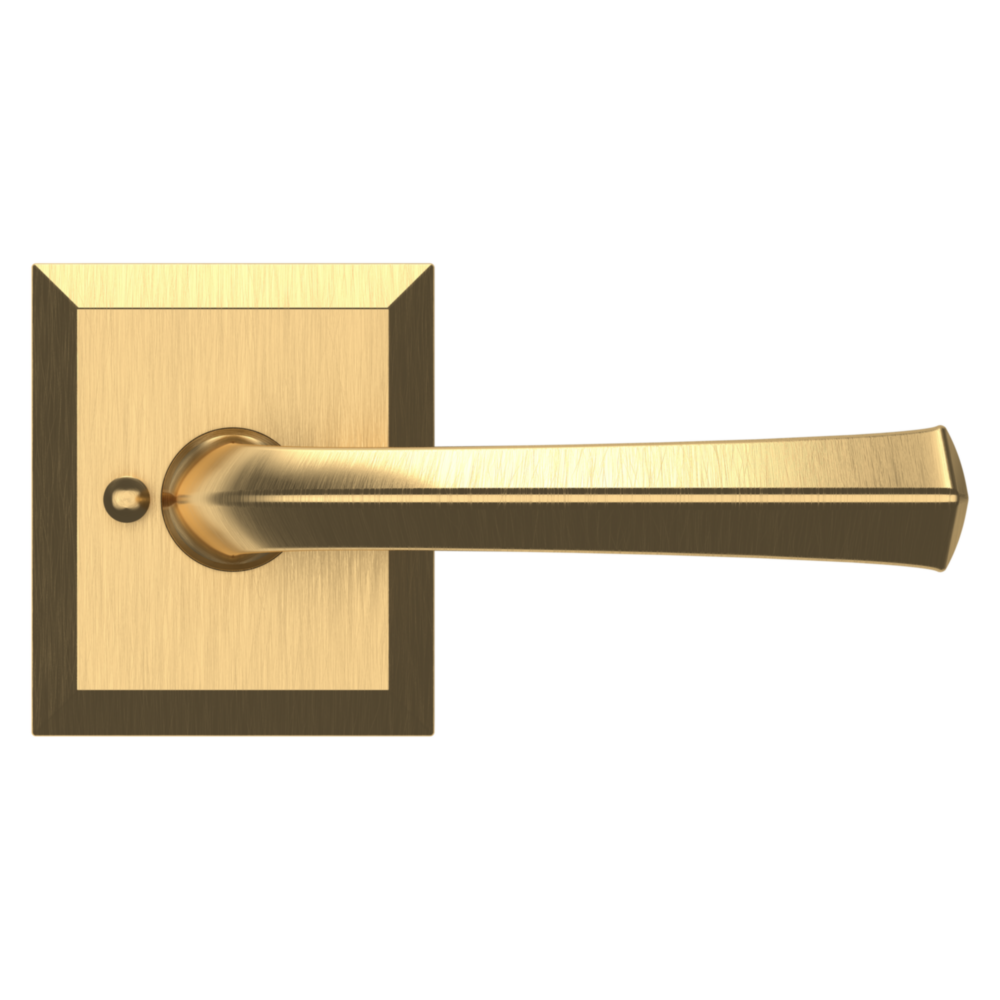Baldwin 5141 Traditional Straight Lever Set with R033 Rose Lifetime (PVD) Satin Brass / Privacy / Reversible