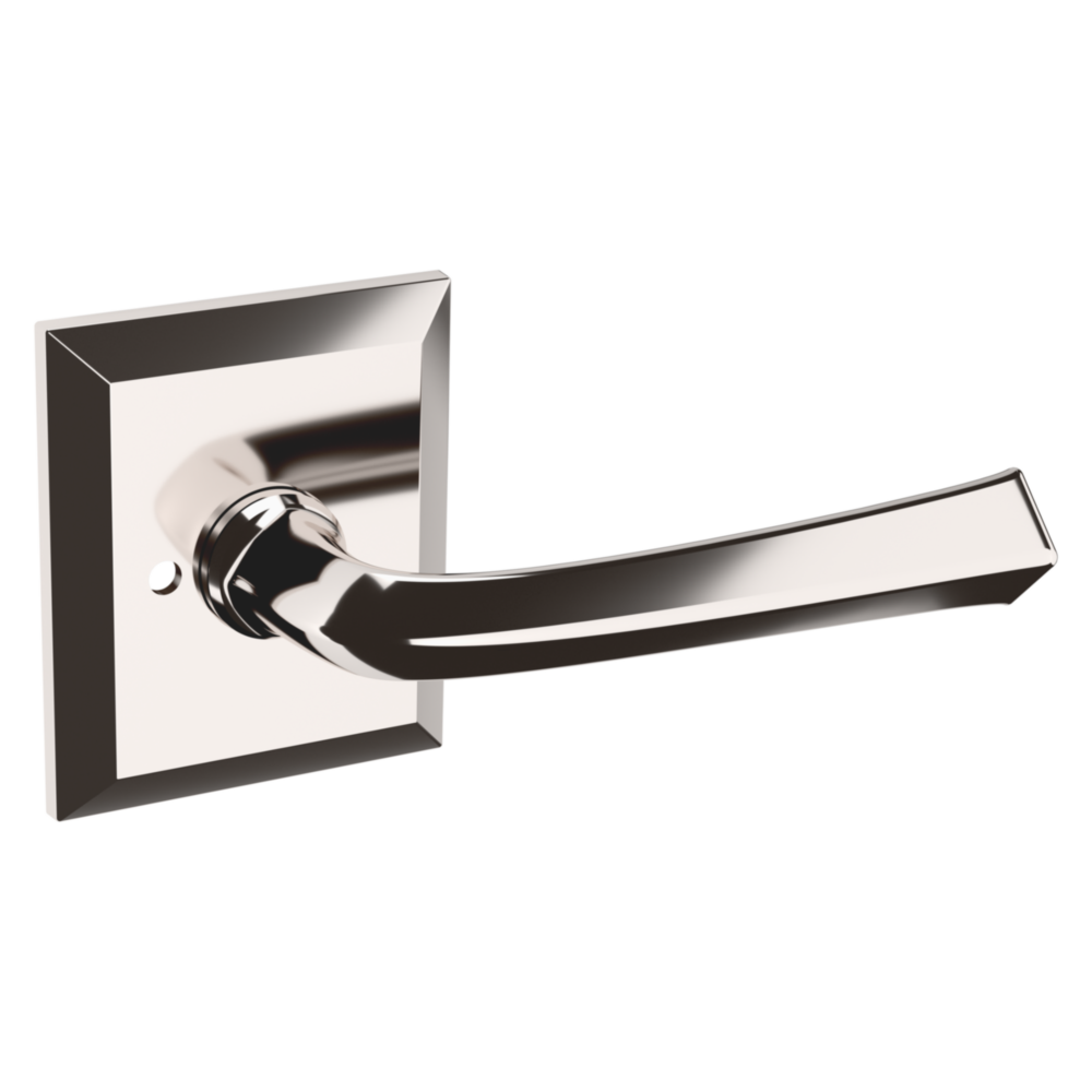 Baldwin 5141 Traditional Straight Lever Set with R033 Rose Lifetime (PVD) Polished Nickel / Privacy / Reversible