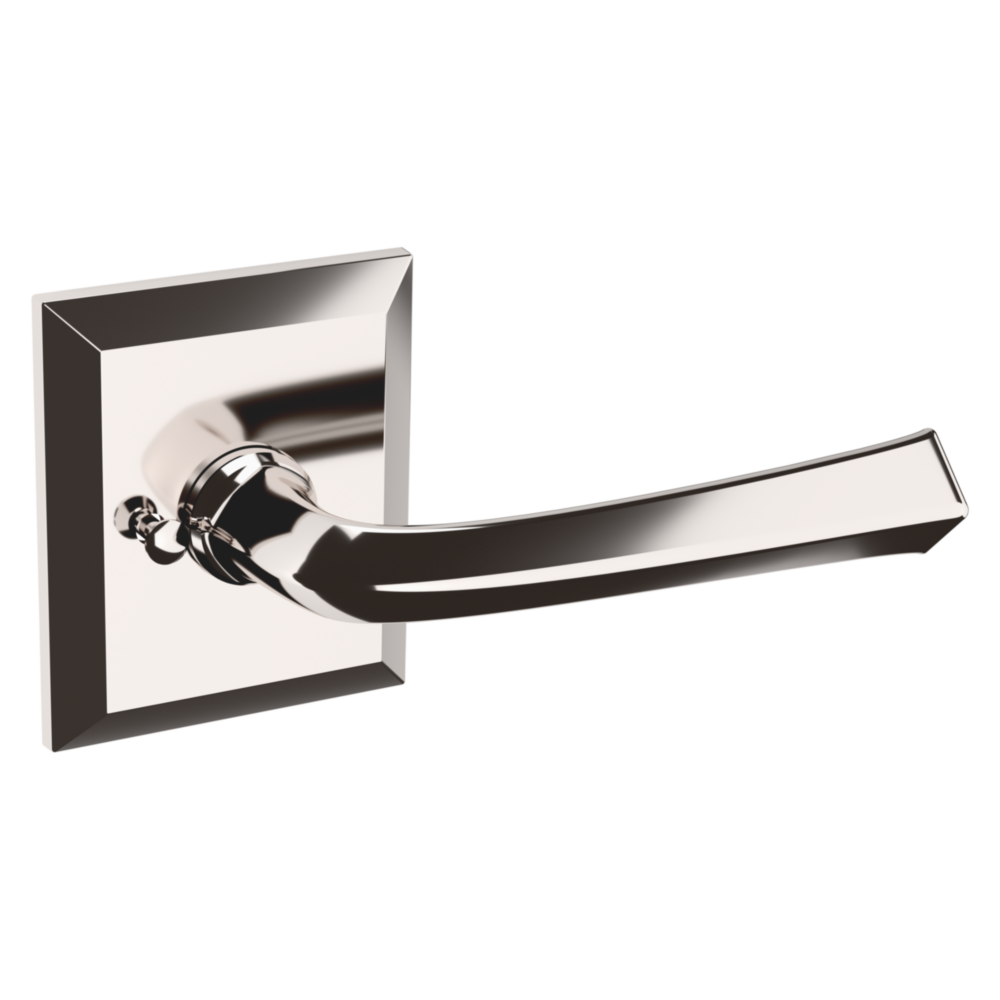 Baldwin 5141 Traditional Straight Lever Set with R033 Rose Lifetime (PVD) Polished Nickel / Privacy / Reversible
