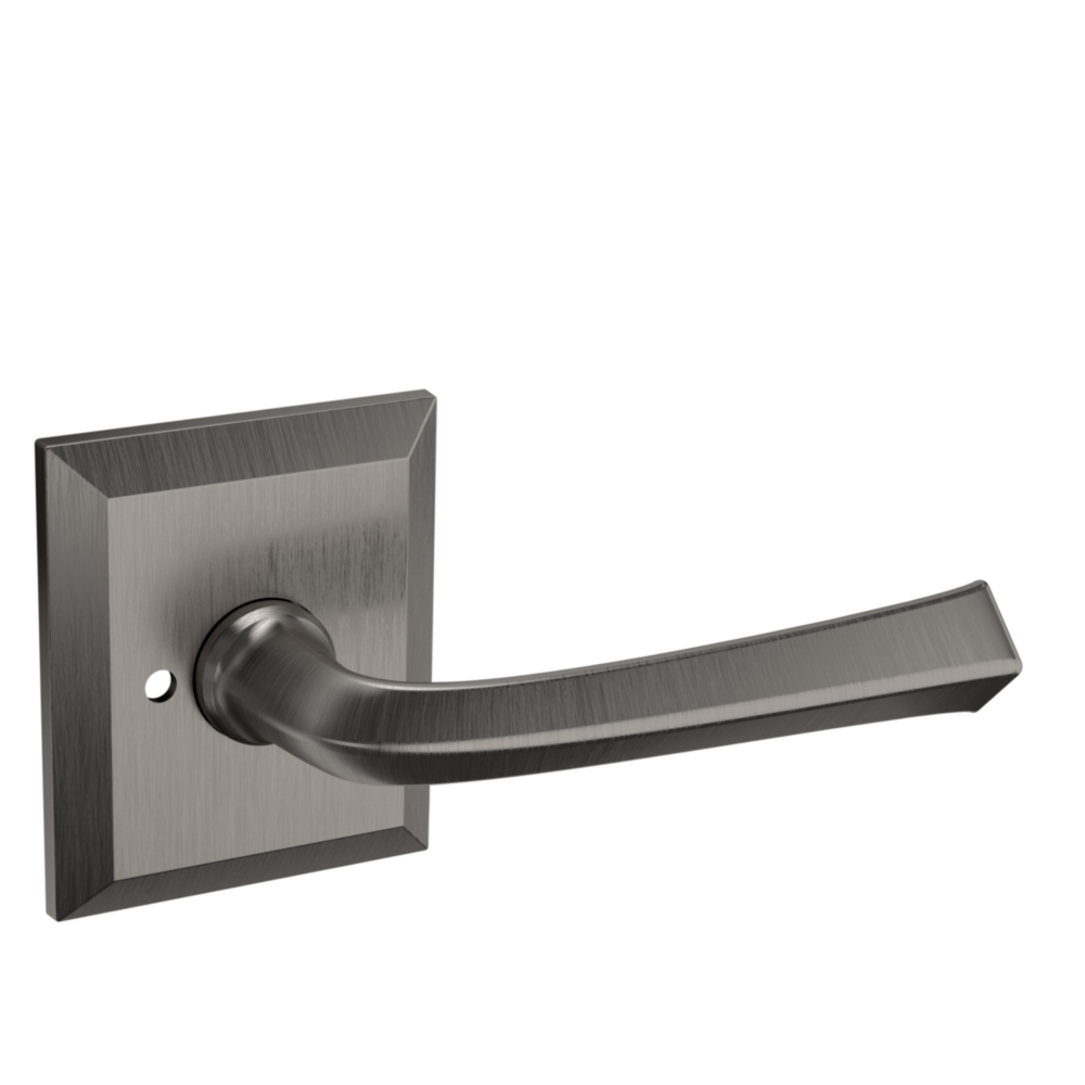 Baldwin 5141 Traditional Straight Lever Set with R033 Rose Lifetime (PVD) Graphite Nickel / Privacy / Reversible
