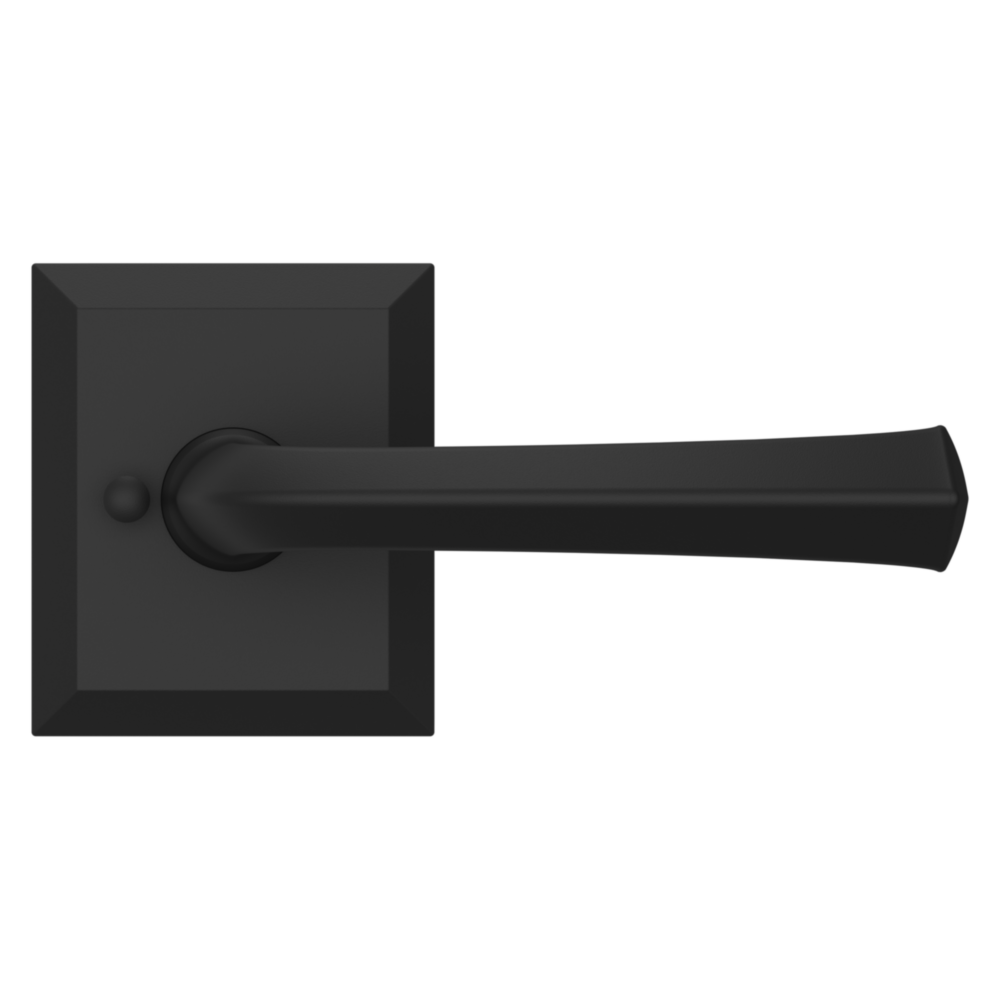 Baldwin 5141 Traditional Straight Lever Set with R033 Rose Satin Black / Privacy / Reversible