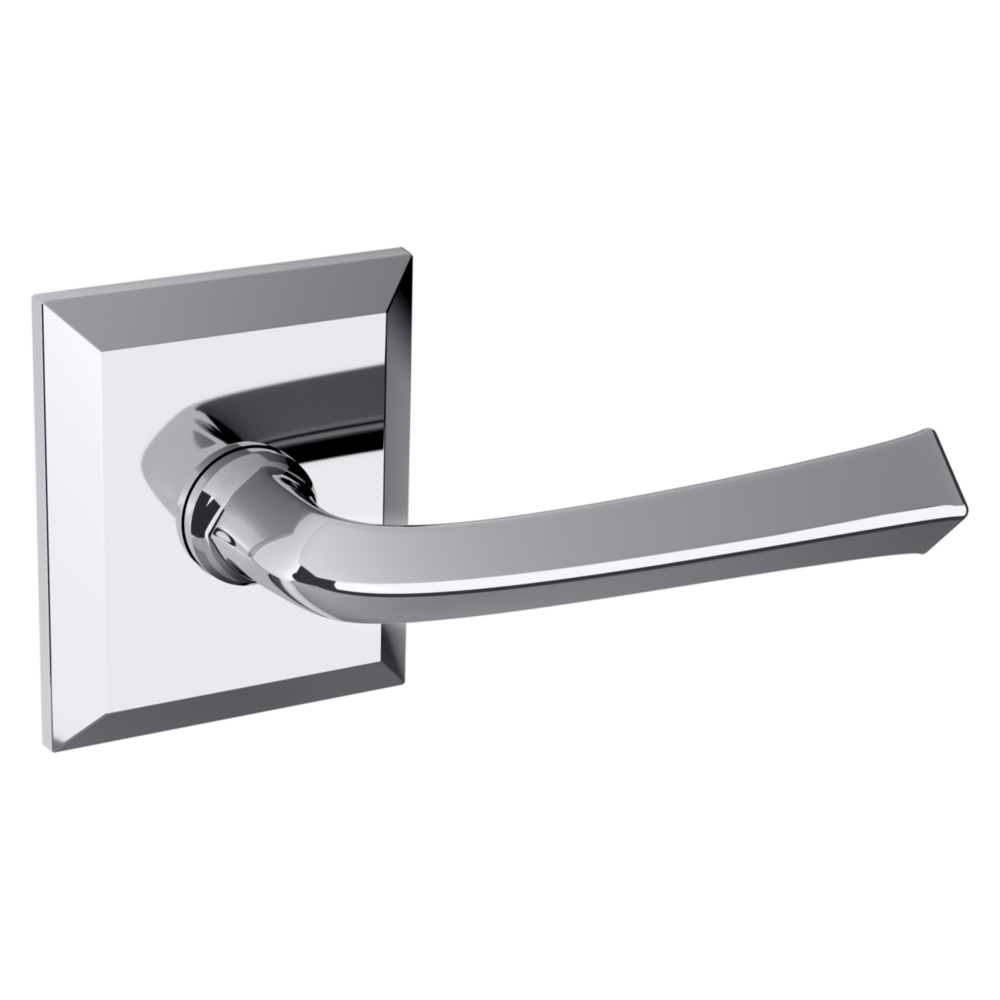 Baldwin 5141 Traditional Straight Lever Set with R033 Rose Polished Chrome / Full Dummy / Reversible