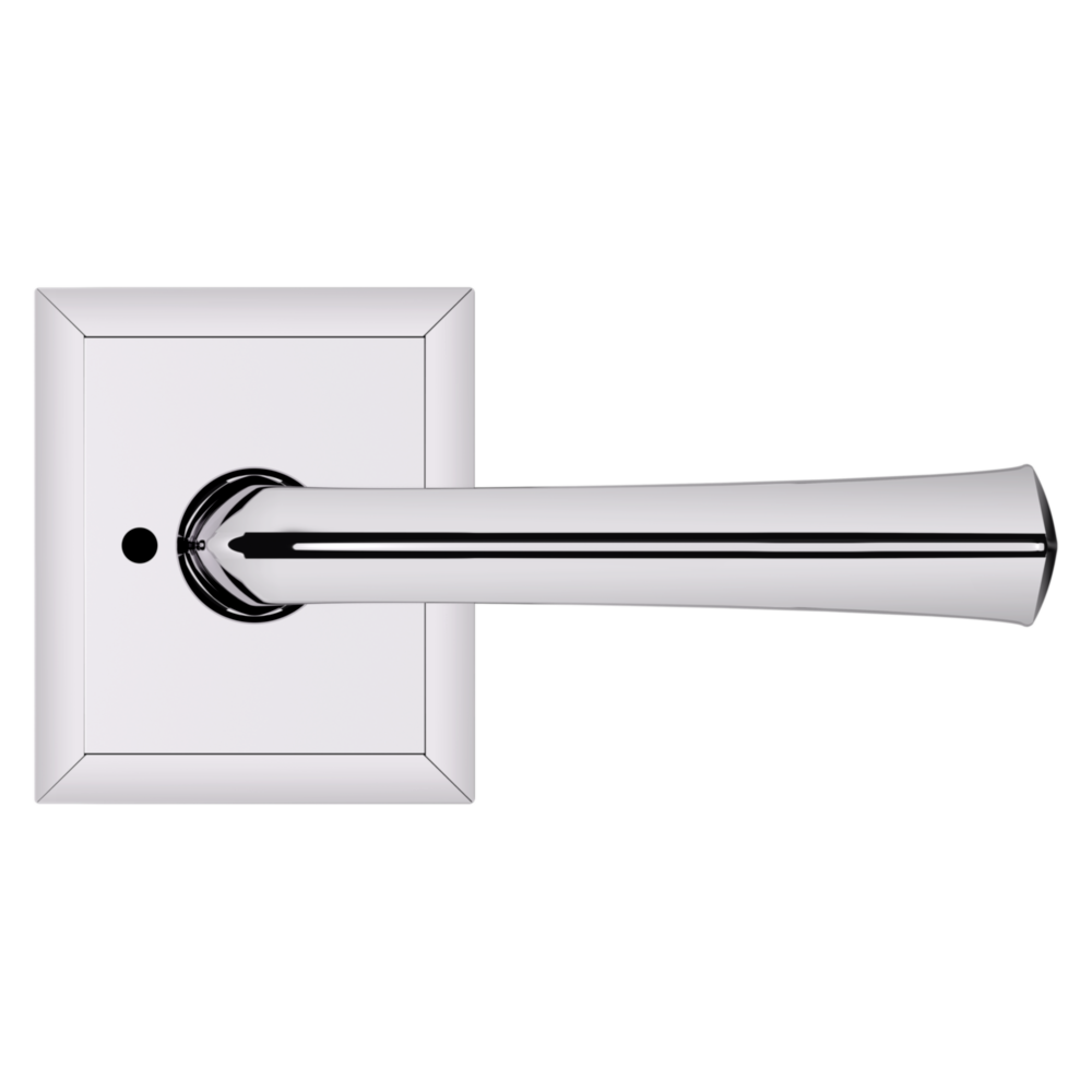 Baldwin 5141 Traditional Straight Lever Set with R033 Rose Polished Chrome / Privacy / Reversible