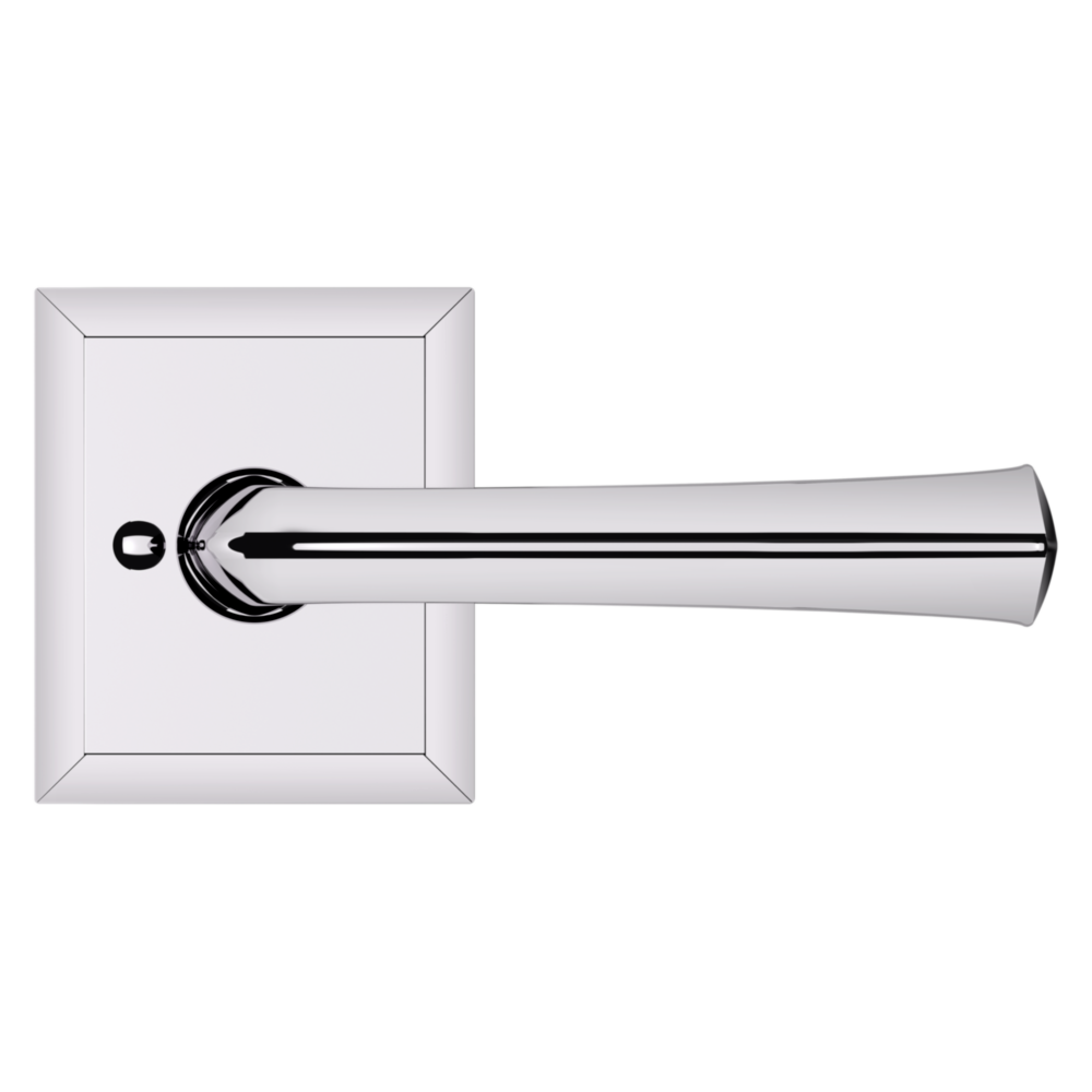Baldwin 5141 Traditional Straight Lever Set with R033 Rose Polished Chrome / Privacy / Reversible