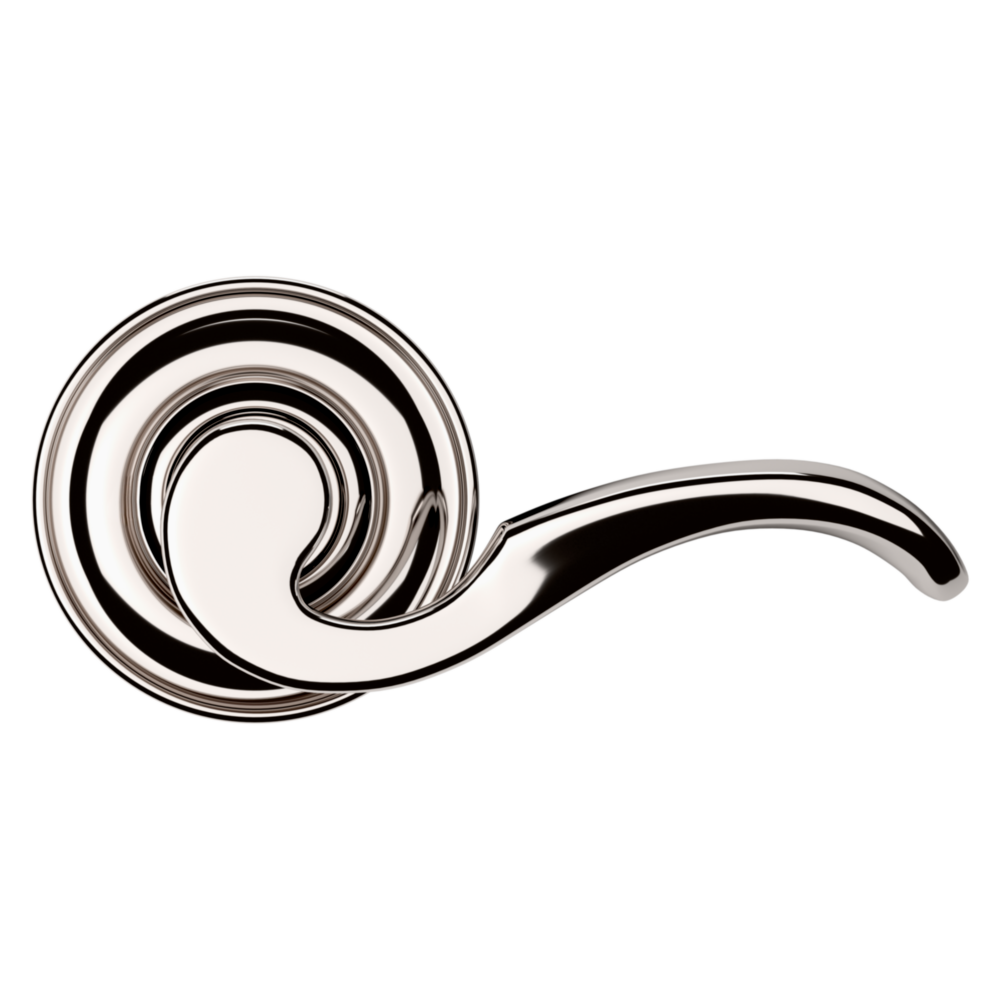 Baldwin 5152 Wave Lever Set with 5017 Rose Lifetime (PVD) Polished Nickel / Passage / Reversible