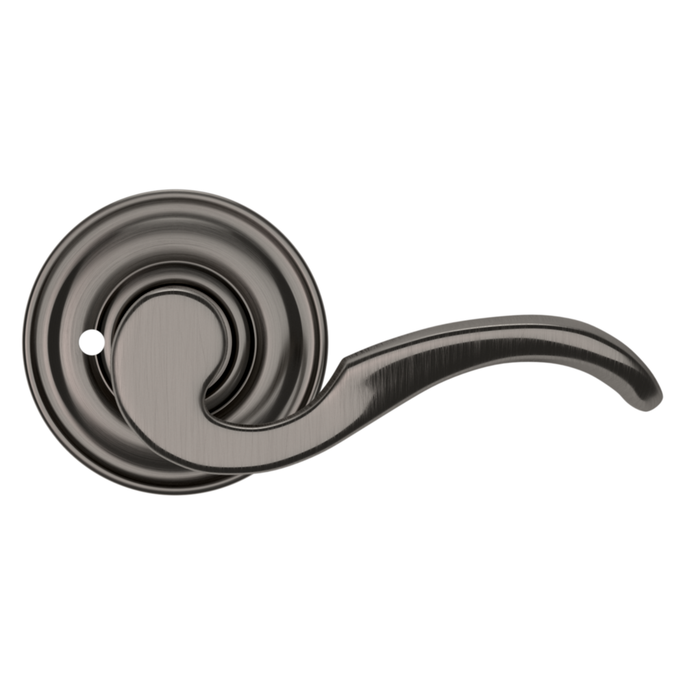 Baldwin 5152 Wave Lever Set with 5017 Rose Lifetime (PVD) Graphite Nickel / Privacy / Reversible