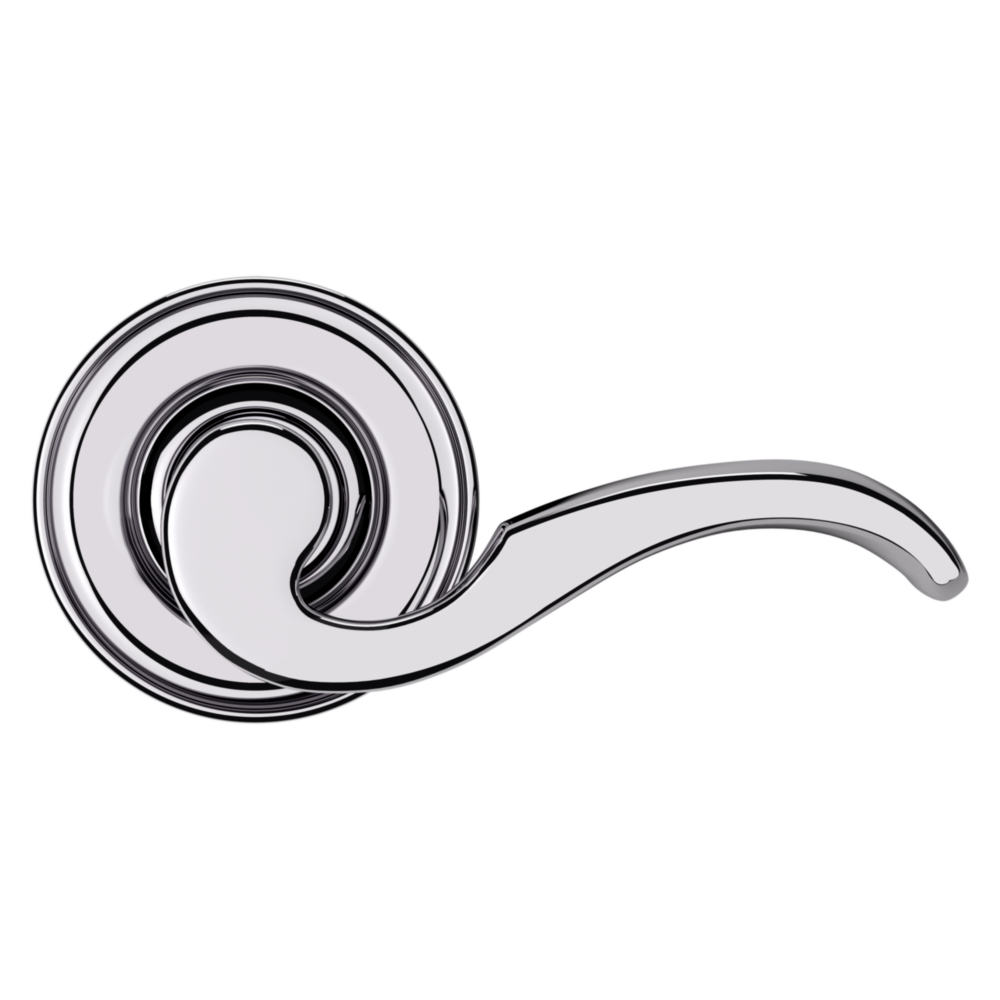 Baldwin 5152 Wave Lever Set with 5017 Rose Polished Chrome / Full Dummy / Reversible