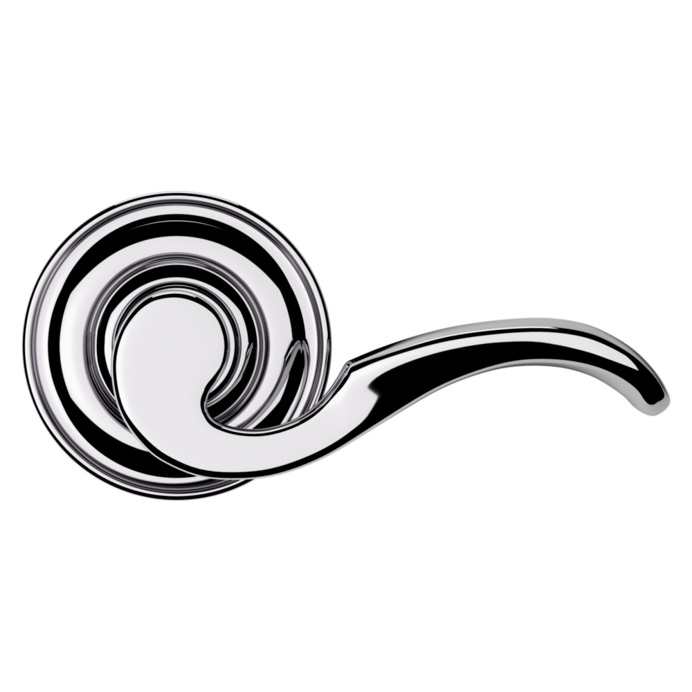 Baldwin 5152 Wave Lever Set with 5017 Rose Polished Chrome / Passage / Reversible