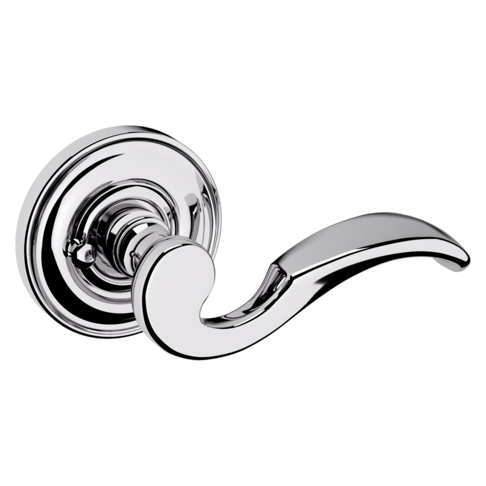 Baldwin 5152 Wave Lever Set with 5017 Rose Polished Chrome / Privacy / Reversible