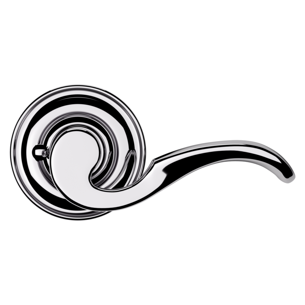 Baldwin 5152 Wave Lever Set with 5017 Rose Polished Chrome / Privacy / Reversible