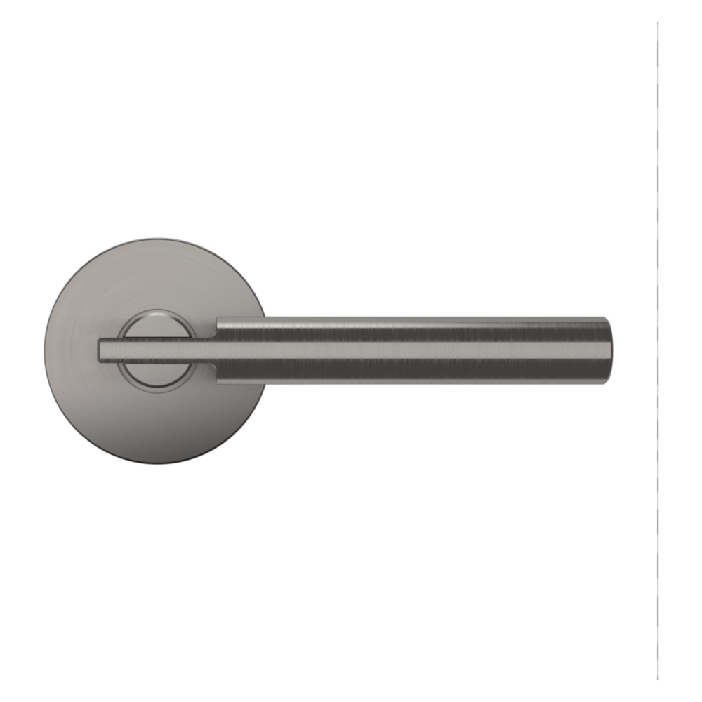 Baldwin 5161 Contemporary Straight Lever Set with 5046 Rose Lifetime (PVD) Graphite Nickel / Passage / Reversible