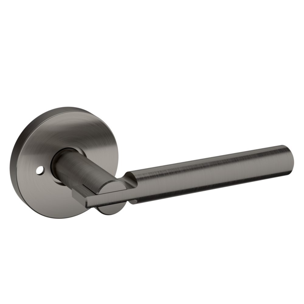 Baldwin 5161 Contemporary Straight Lever Set with 5046 Rose Lifetime (PVD) Graphite Nickel / Privacy / Reversible
