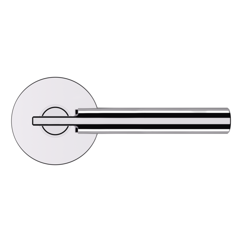 Baldwin 5161 Contemporary Straight Lever Set with 5046 Rose Polished Chrome / Full Dummy / Reversible