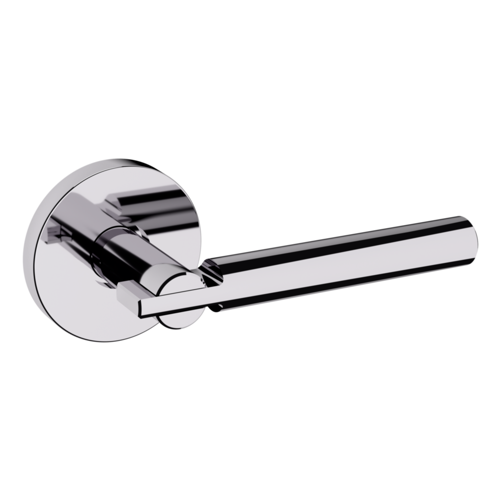 Baldwin 5161 Contemporary Straight Lever Set with 5046 Rose Polished Chrome / Passage / Reversible