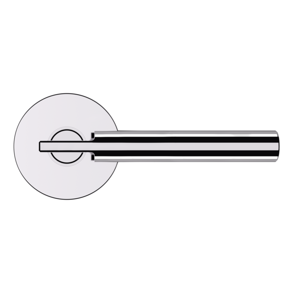 Baldwin 5161 Contemporary Straight Lever Set with 5046 Rose Polished Chrome / Passage / Reversible