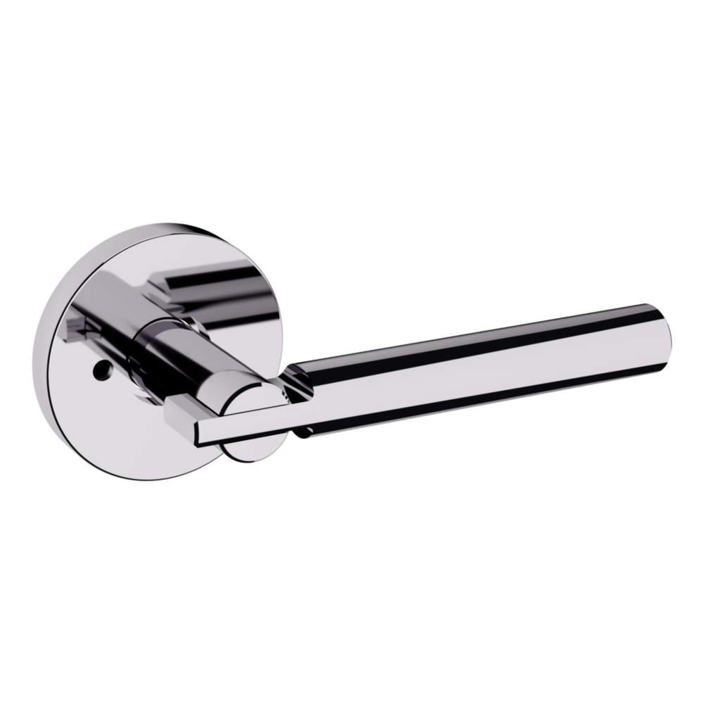 Baldwin 5161 Contemporary Straight Lever Set with 5046 Rose Polished Chrome / Privacy / Reversible