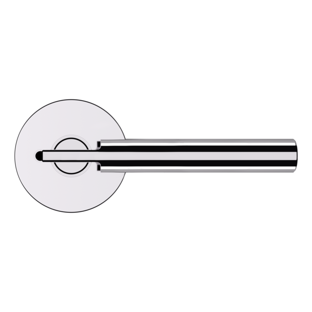 Baldwin 5161 Contemporary Straight Lever Set with 5046 Rose Polished Chrome / Privacy / Reversible