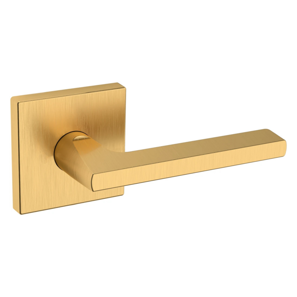 Baldwin 5162 Minneapolis Lever Set with R017 Rose Lifetime (PVD) Satin Brass / Full Dummy / Reversible