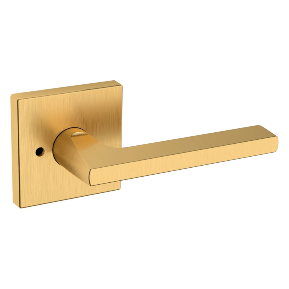 Baldwin 5162 Minneapolis Lever Set with R017 Rose Lifetime (PVD) Satin Brass / Privacy / Reversible