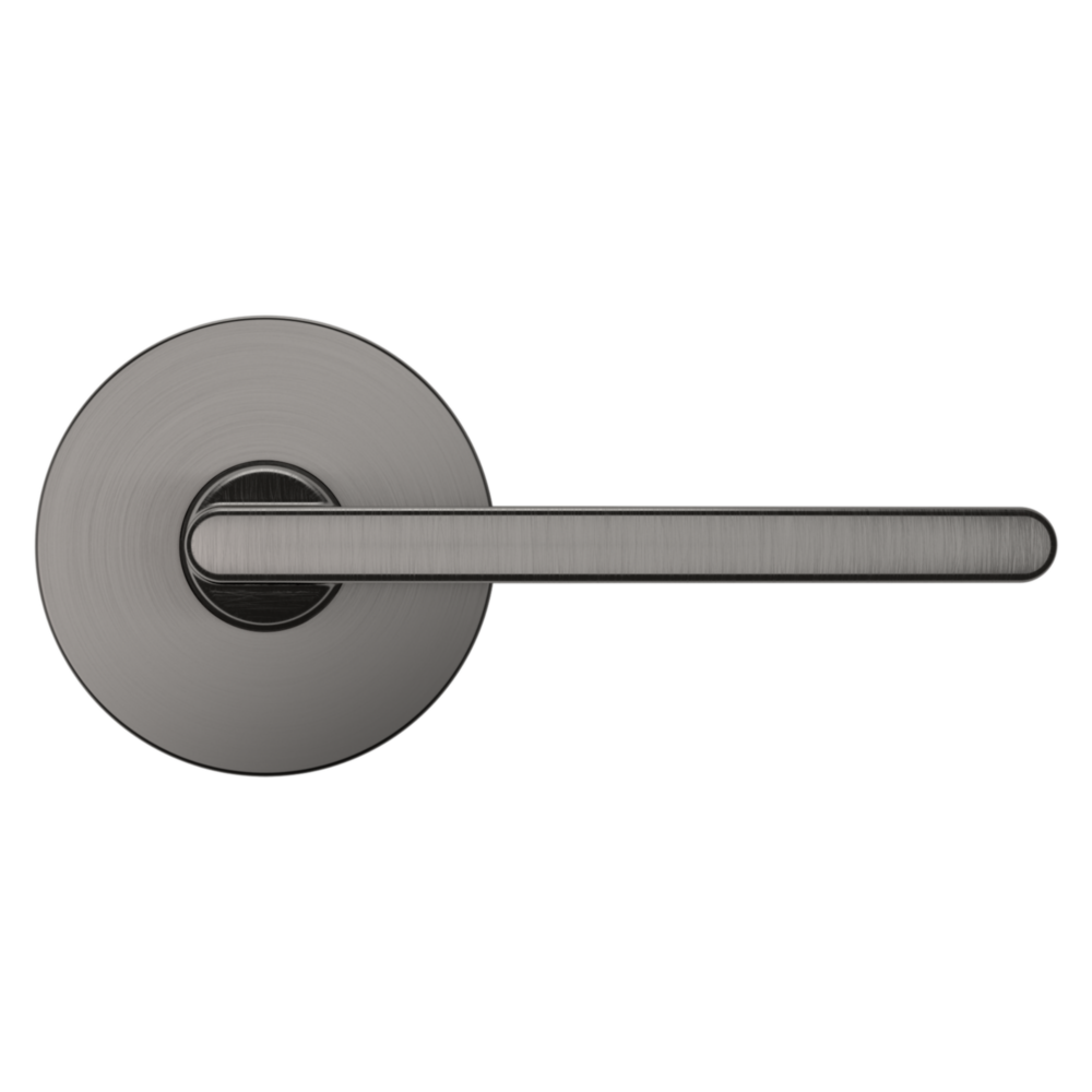 Baldwin 5164 Contemporary Straight Lever Set with 5046 Rose Lifetime (PVD) Graphite Nickel / Passage / Reversible