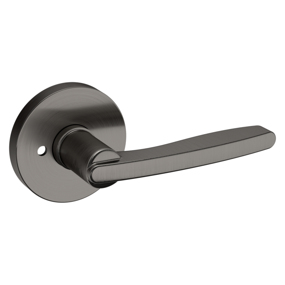 Baldwin 5164 Contemporary Straight Lever Set with 5046 Rose Lifetime (PVD) Graphite Nickel / Privacy / Reversible