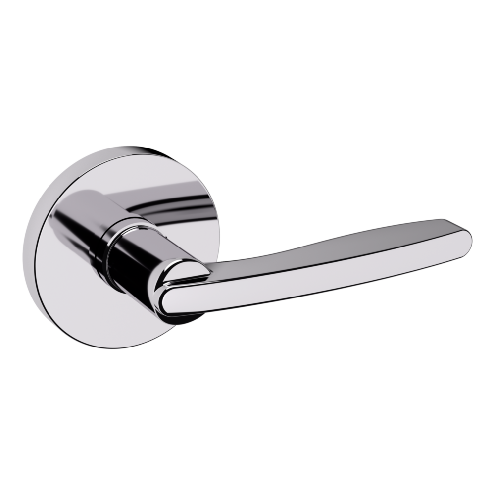 Baldwin 5164 Contemporary Straight Lever Set with 5046 Rose Polished Chrome / Passage / Reversible