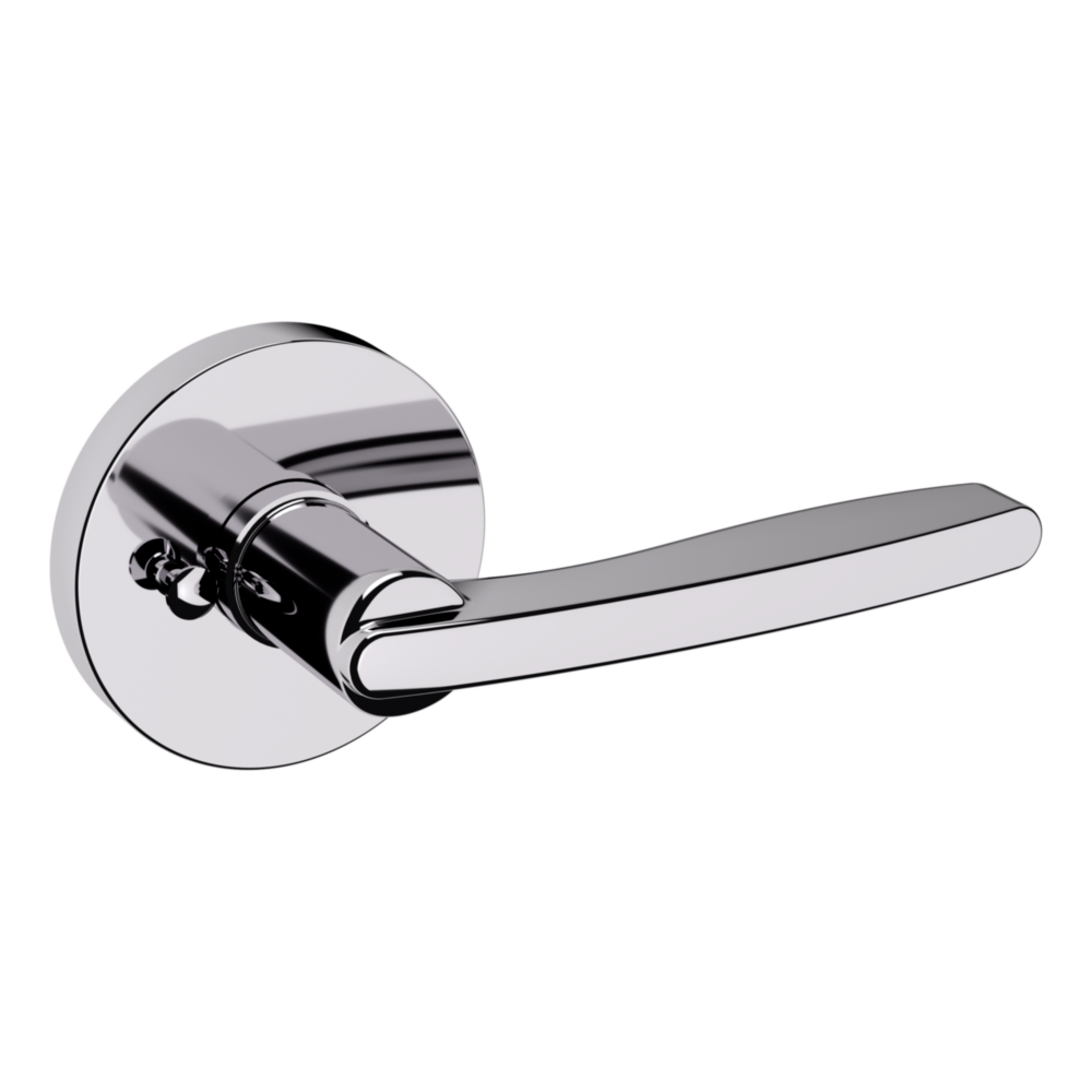 Baldwin 5164 Contemporary Straight Lever Set with 5046 Rose Polished Chrome / Privacy / Reversible