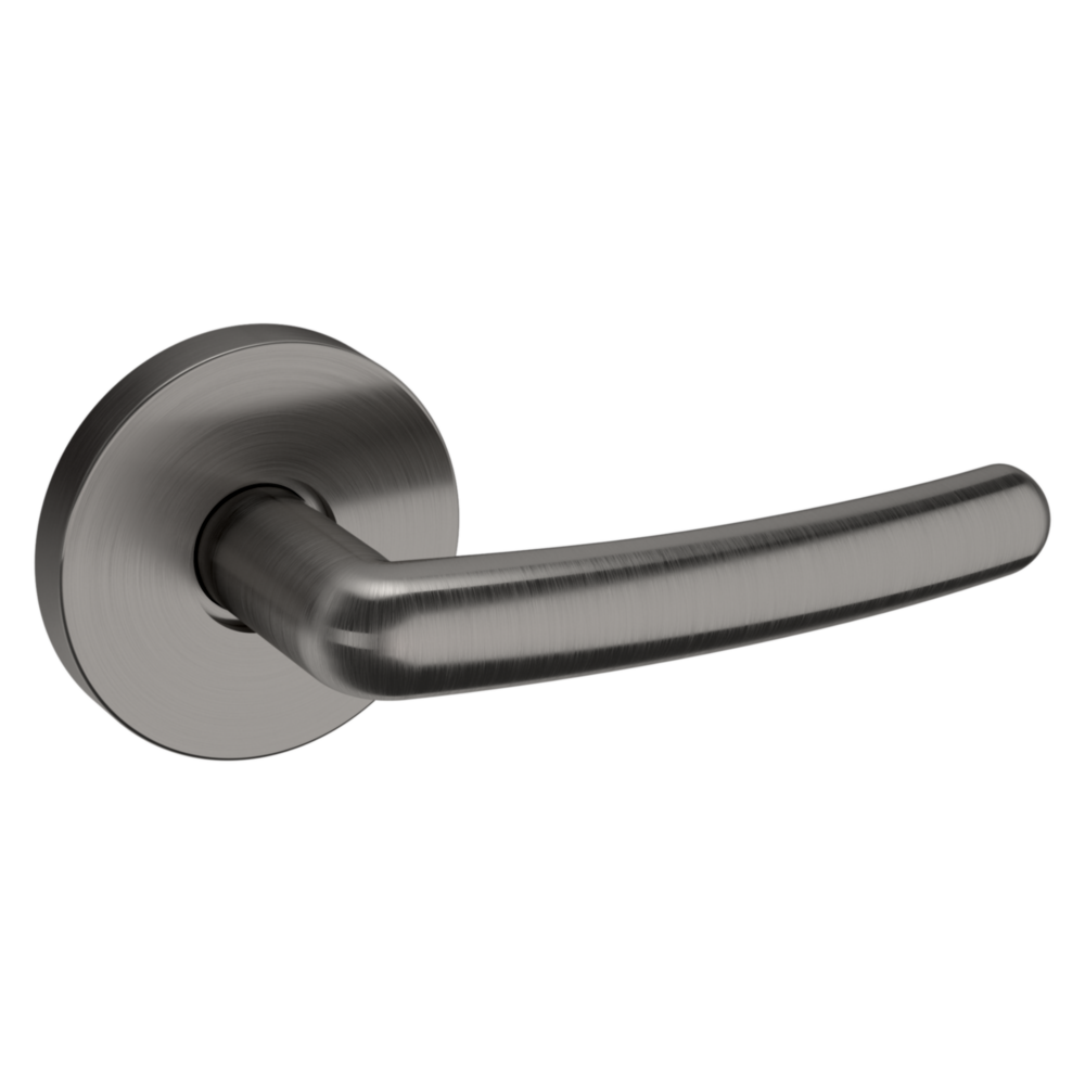 Baldwin 5165 Contemporary Straight Lever Set with 5046 Rose Lifetime (PVD) Graphite Nickel / Passage / Reversible