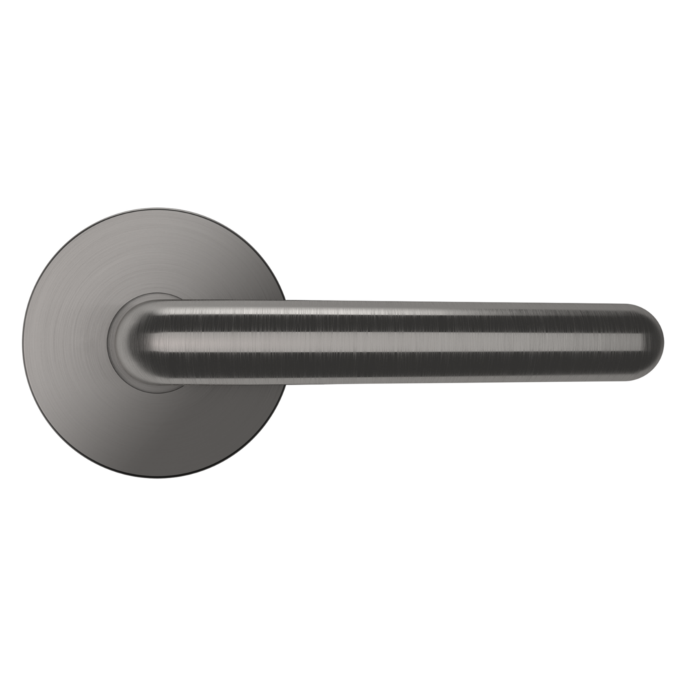 Baldwin 5165 Contemporary Straight Lever Set with 5046 Rose Lifetime (PVD) Graphite Nickel / Passage / Reversible