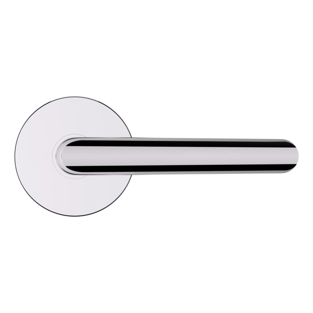 Baldwin 5165 Contemporary Straight Lever Set with 5046 Rose Polished Chrome / Passage / Reversible
