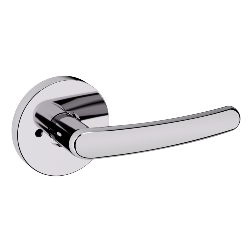Baldwin 5165 Contemporary Straight Lever Set with 5046 Rose Polished Chrome / Privacy / Reversible