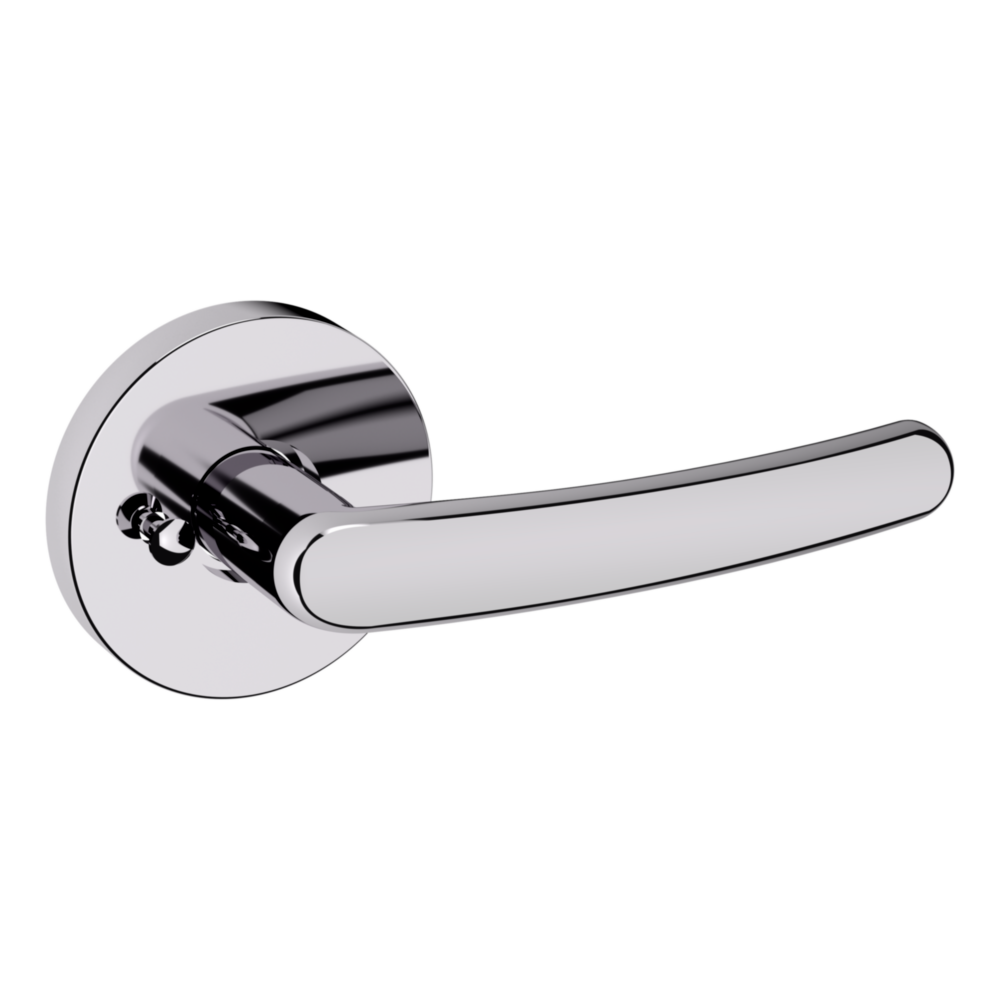 Baldwin 5165 Contemporary Straight Lever Set with 5046 Rose Polished Chrome / Privacy / Reversible
