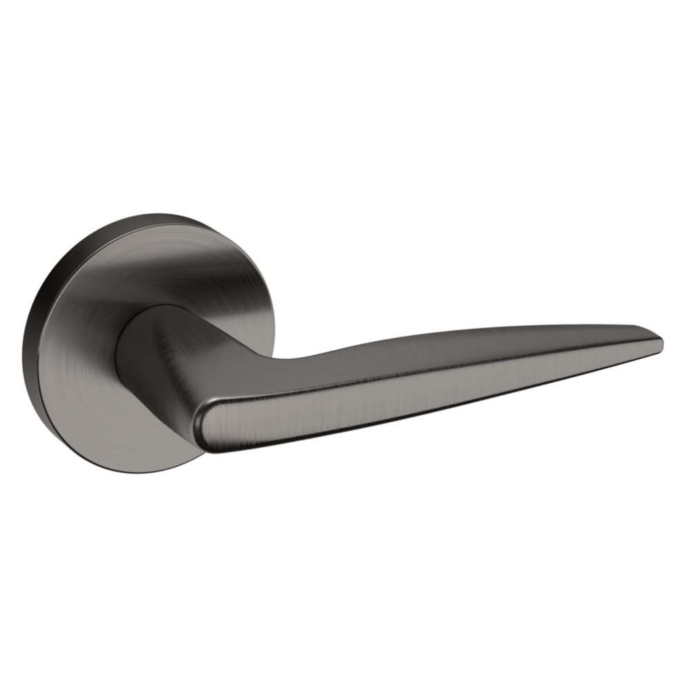 Baldwin 5166 Contemporary Straight Lever Set with 5046 Rose Lifetime (PVD) Graphite Nickel / Passage / Reversible