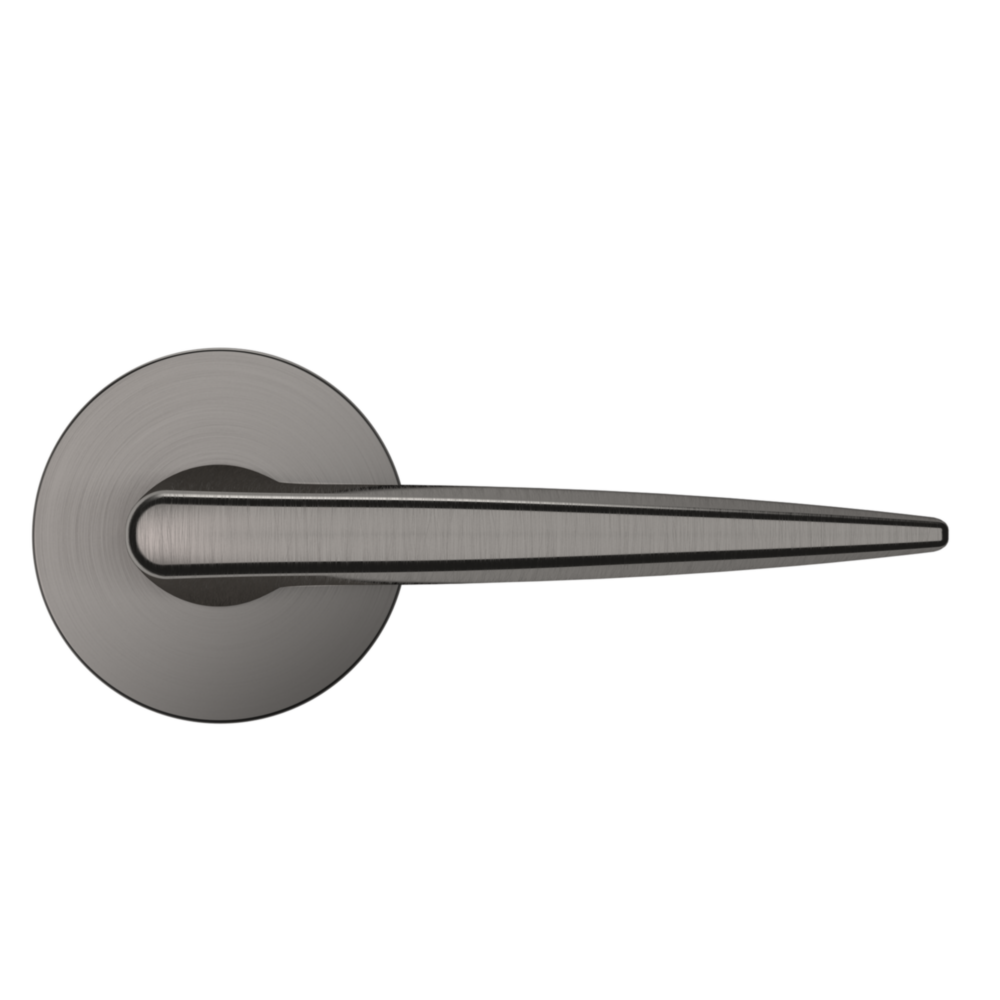 Baldwin 5166 Contemporary Straight Lever Set with 5046 Rose Lifetime (PVD) Graphite Nickel / Passage / Reversible