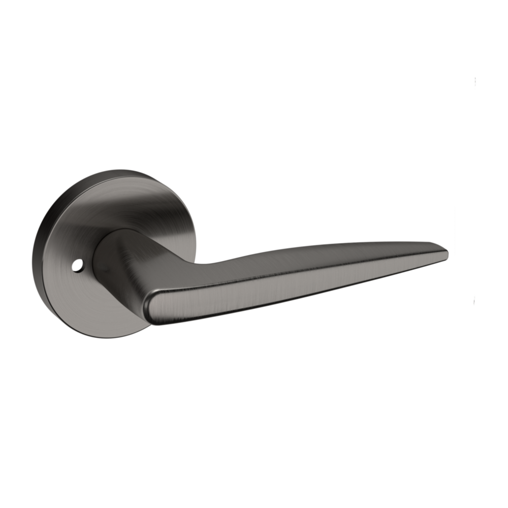 Baldwin 5166 Contemporary Straight Lever Set with 5046 Rose Lifetime (PVD) Graphite Nickel / Privacy / Reversible