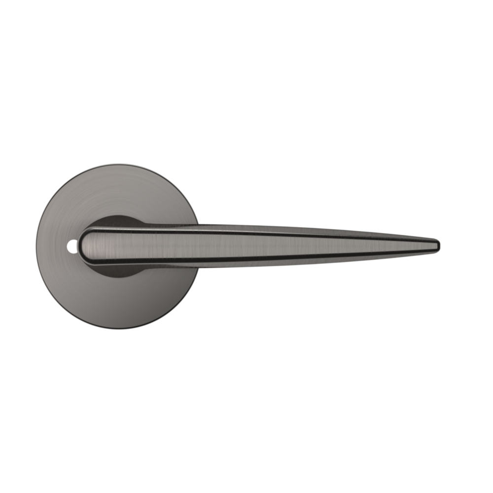 Baldwin 5166 Contemporary Straight Lever Set with 5046 Rose Lifetime (PVD) Graphite Nickel / Privacy / Reversible