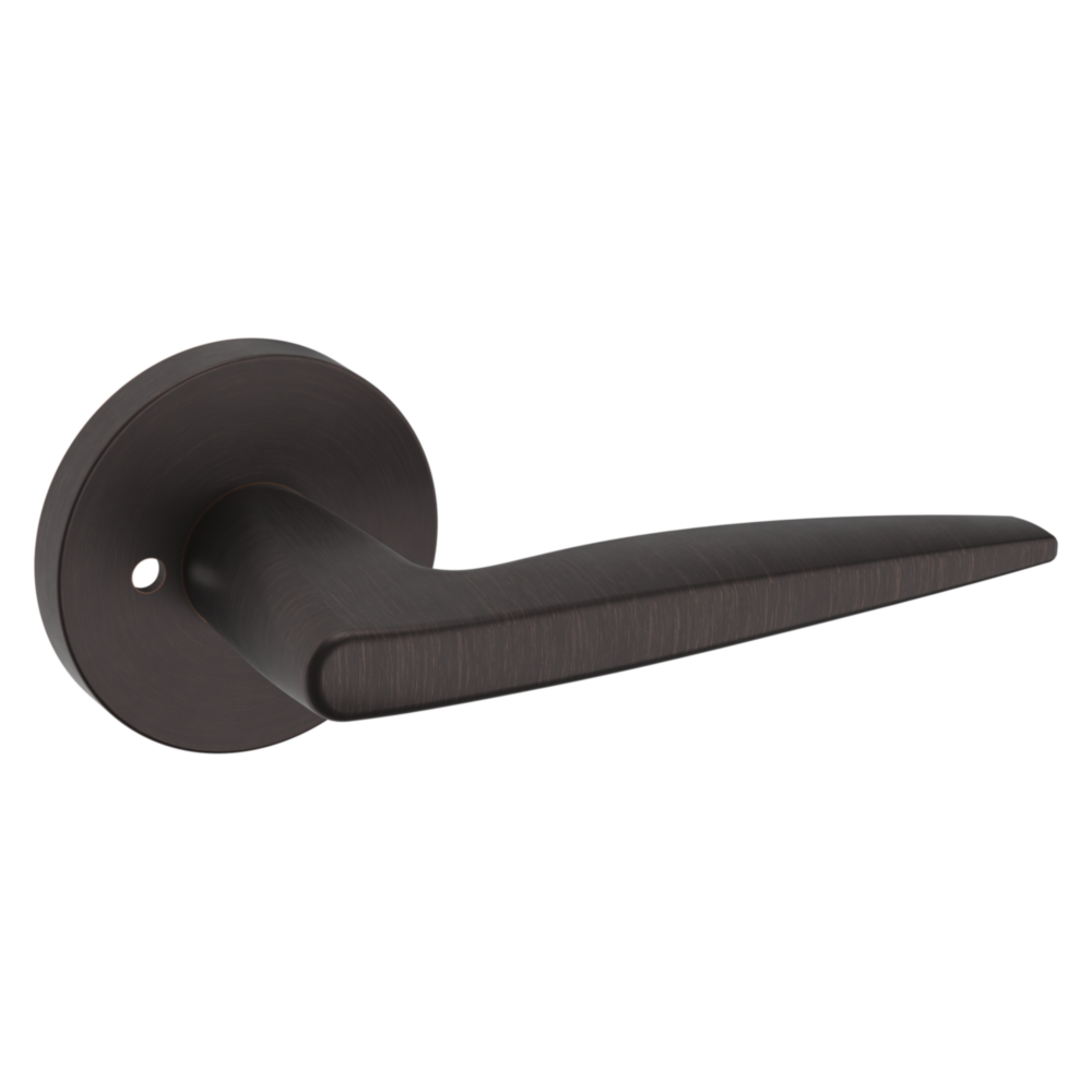 Baldwin 5166 Contemporary Straight Lever Set with 5046 Rose Venetian Bronze / Privacy / Reversible