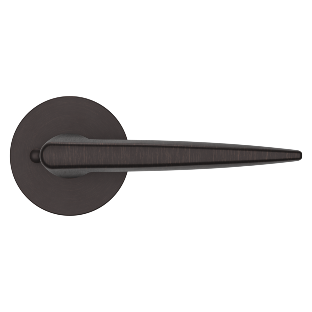 Baldwin 5166 Contemporary Straight Lever Set with 5046 Rose Venetian Bronze / Privacy / Reversible