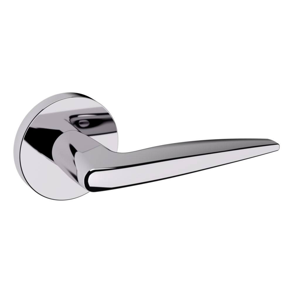 Baldwin 5166 Contemporary Straight Lever Set with 5046 Rose Polished Chrome / Passage / Reversible