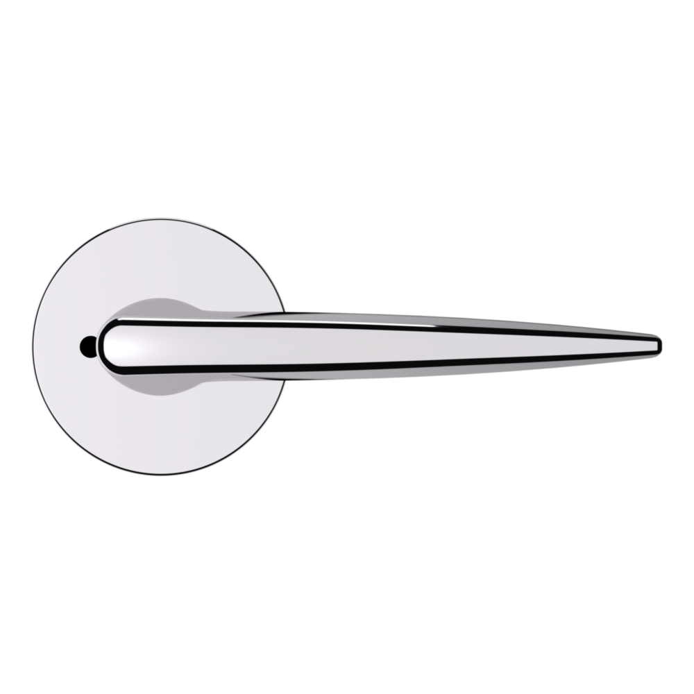 Baldwin 5166 Contemporary Straight Lever Set with 5046 Rose Polished Chrome / Privacy / Reversible