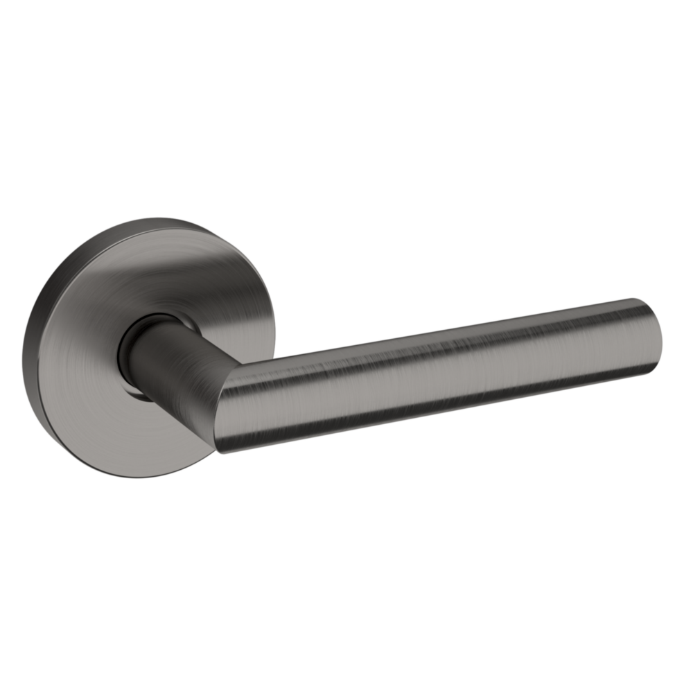 Baldwin 5173 Contemporary Straight Lever Set with 5046 Rose Lifetime (PVD) Graphite Nickel / Passage / Reversible