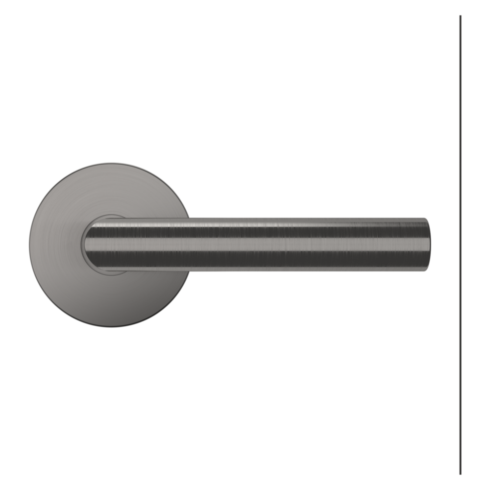 Baldwin 5173 Contemporary Straight Lever Set with 5046 Rose Lifetime (PVD) Graphite Nickel / Passage / Reversible