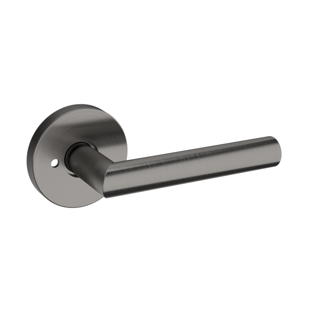 Baldwin 5173 Contemporary Straight Lever Set with 5046 Rose Lifetime (PVD) Graphite Nickel / Privacy / Reversible