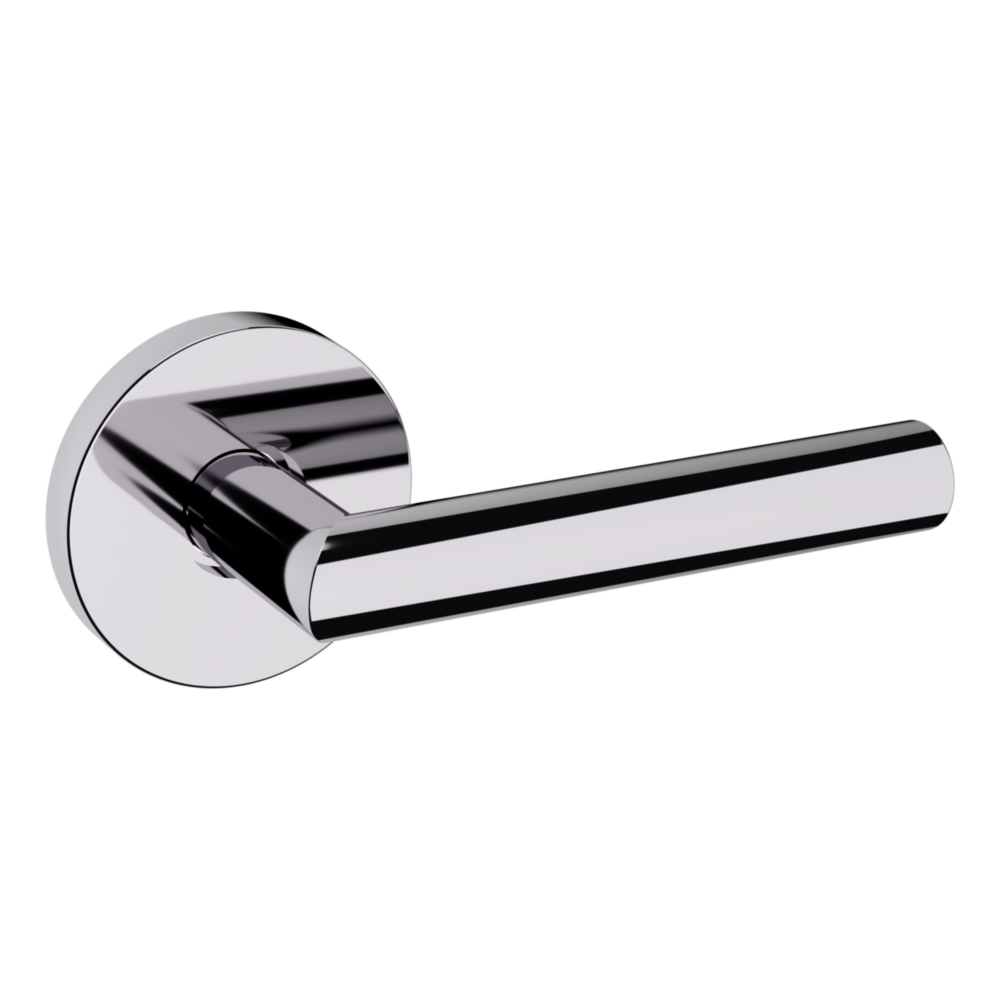 Baldwin 5173 Contemporary Straight Lever Set with 5046 Rose Polished Chrome / Passage / Reversible