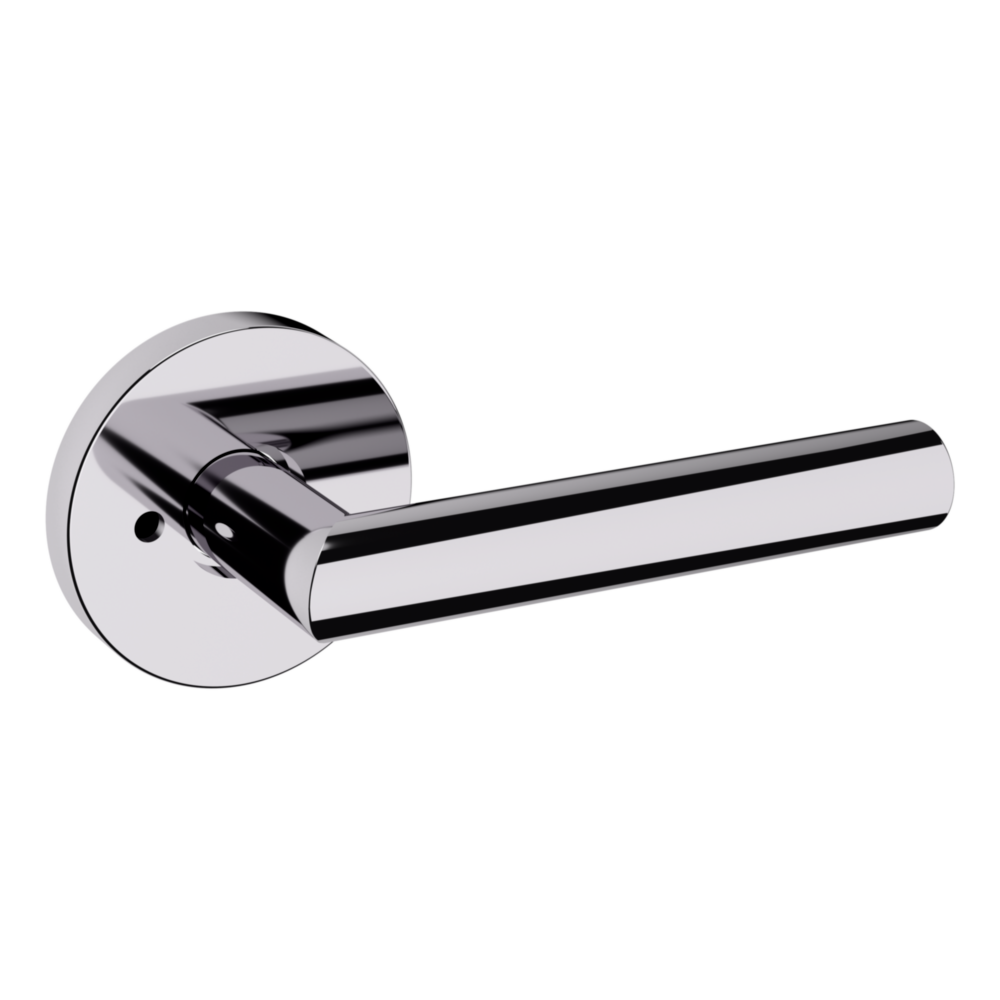 Baldwin 5173 Contemporary Straight Lever Set with 5046 Rose Polished Chrome / Privacy / Reversible