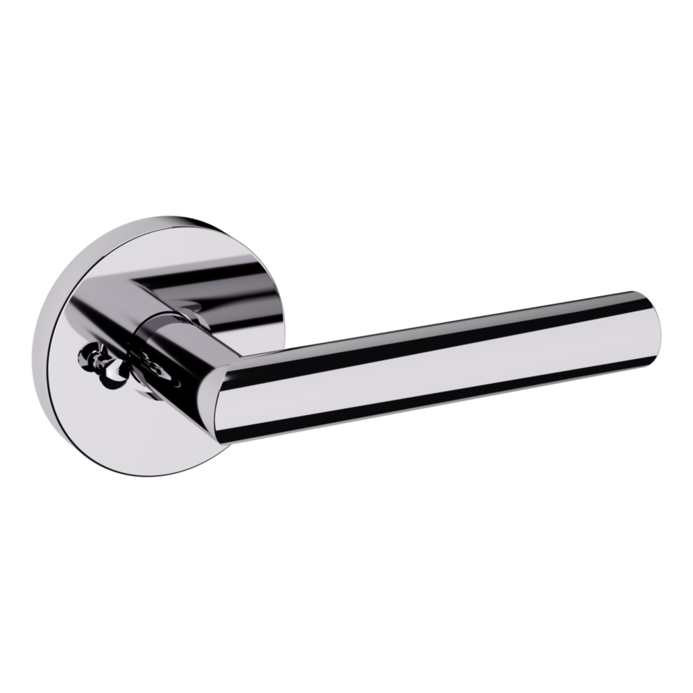 Baldwin 5173 Contemporary Straight Lever Set with 5046 Rose Polished Chrome / Privacy / Reversible
