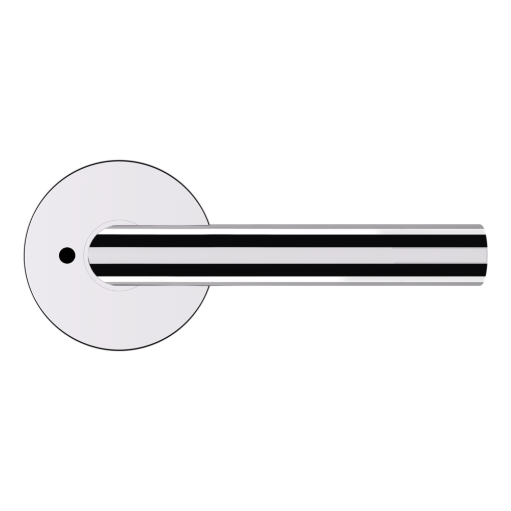 Baldwin 5173 Contemporary Straight Lever Set with 5046 Rose Polished Chrome / Privacy / Reversible