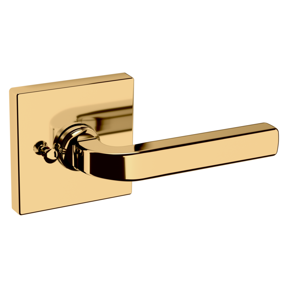 Baldwin 5190 Transitional Straight Lever Set with R017 Rose Lifetime (PVD) Polished Brass / Privacy / Reversible