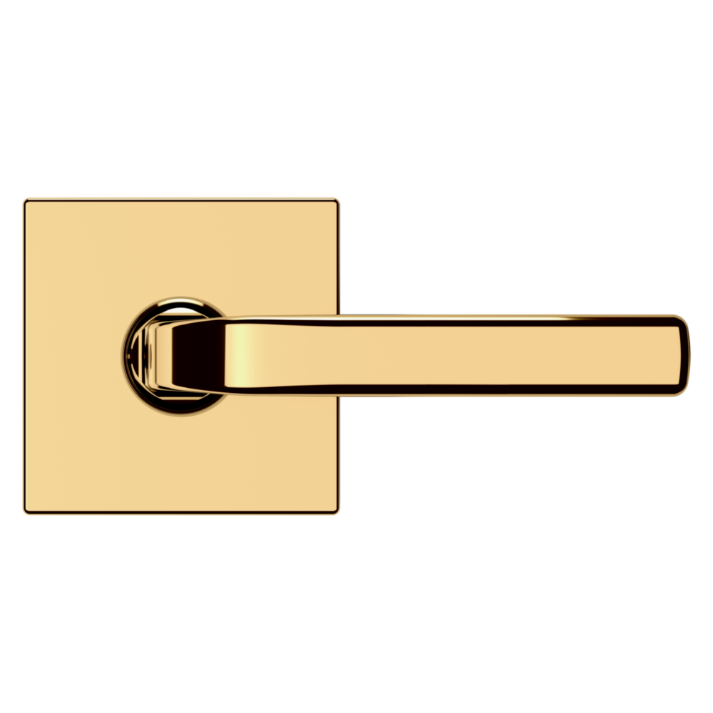 Baldwin 5190 Transitional Straight Lever Set with R017 Rose Non-Lacquered Brass / Passage / Reversible